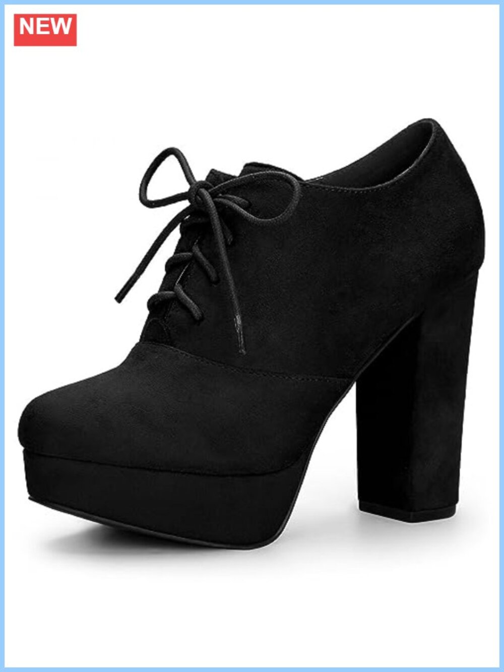 Platform Chunky Heel Lace Up Booties